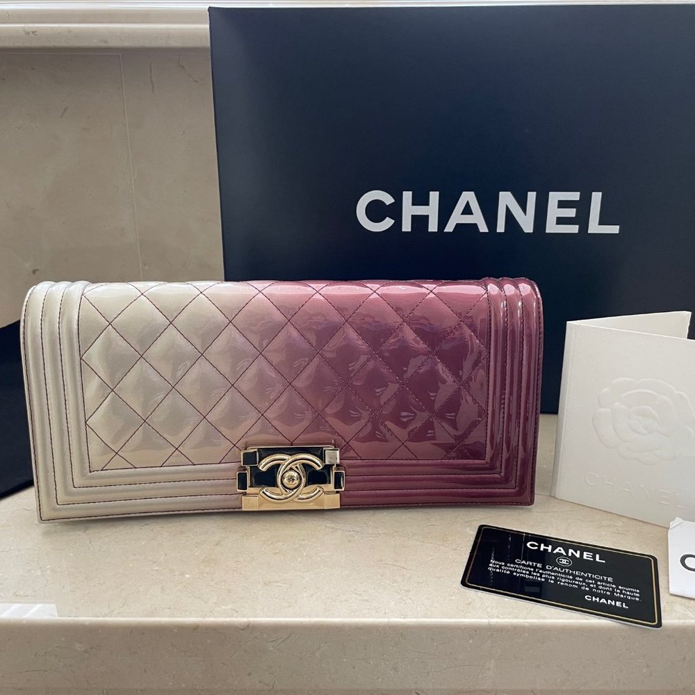 CHANEL Boy Ombré Quilted Clutch - RARE